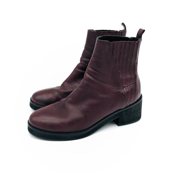 HOMERS Artisan Ribbed Chelsea Leather Ankle Boot Purple 41 - Picture 1 of 13